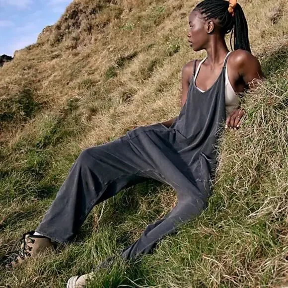 Free People Movement Hot Shot Onesie Washed Black Size Small - Picture 13 of 13